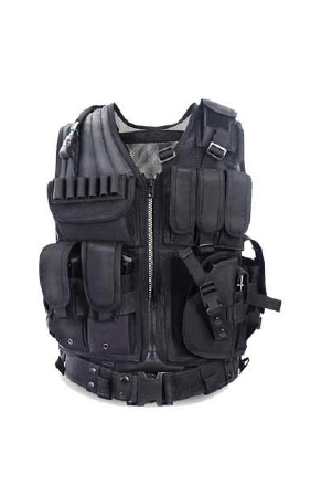 TCTV122 TACTICAL VEST WITH PISTOL HOLSTER