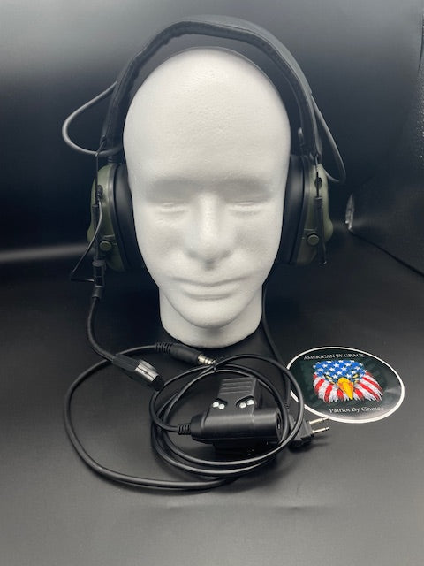 TACTCOMS TACTICAL OVH HEADSET W/ INLINE PTT