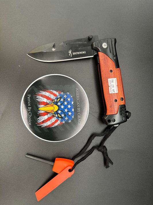 Browning Folder Knife with Fire Starter (Out of stock)