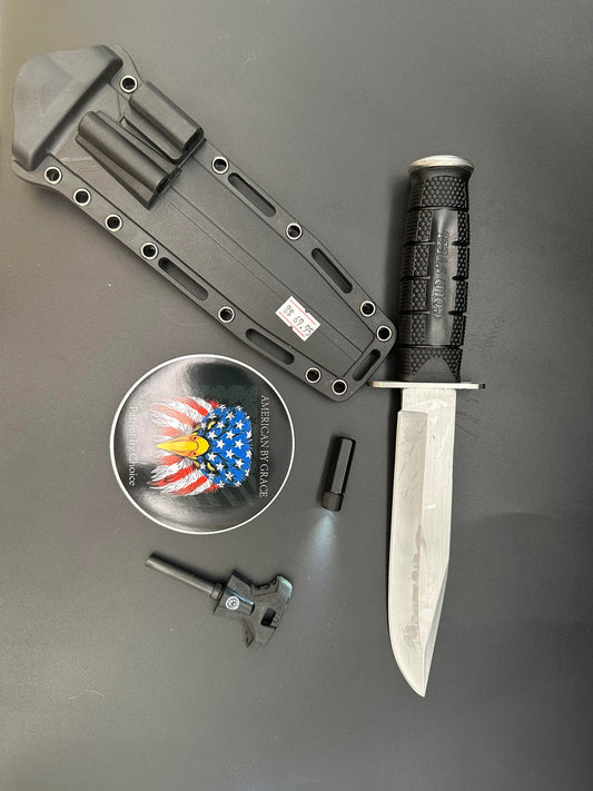 Cold Steel Leather Neck Survival Knife with Fire Starter, Micro Flashlight and Sheath (sold out)